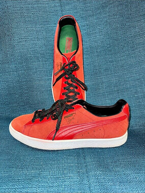 PUMA Clyde Sneakers US 8 Orange & Red